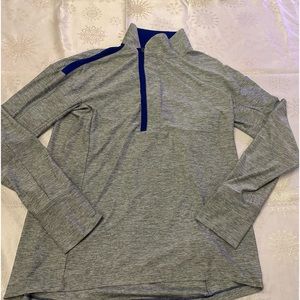 UA men’s grey, long sleeve 1/4 zip pullover. Size medium